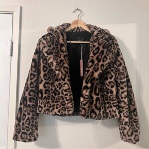 Love Tree Brown Leopard Teddy Jacket